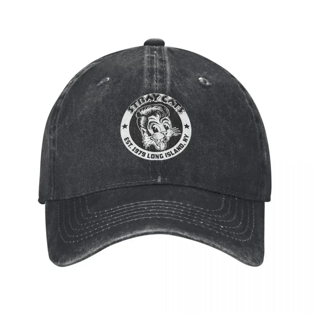 Stray Cats Band Unisex Style Baseball Caps Distressed Washed Hats Cap Vintage Outdoor Workouts Adjustable Fit Snapback Cap