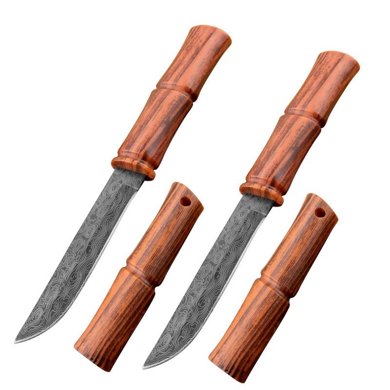 Damascus Pattern Kitchen Knives Boning Paring Knife Meat Cleaver Barbecue Cutting Fishing Fruit Utility Knife Cooking Tools