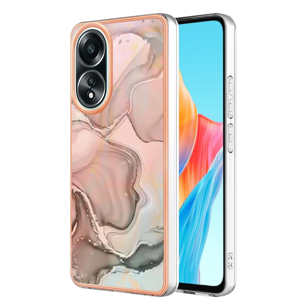 Luxury Gold Plating Marble Painting Pattern Bumper Phone Case For iPhone 15 14 Pro Samsung Xiaomi Honor Oppo Google Moto IMD Soft TPU Back Cover Shell