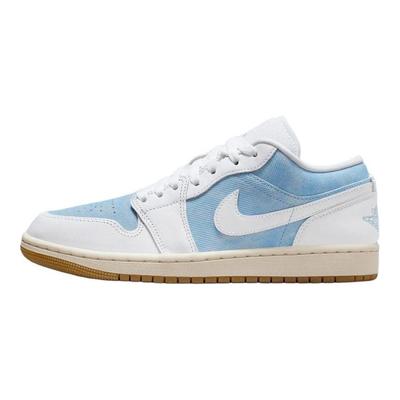 Air Jordan 1 Нескользящие Износостойкие Низкие Винтажные Баскетбольные Кроссовки Женские Синие Белые Jordan HQ2004-400