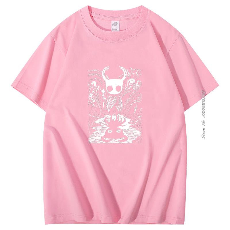 Hollow Knight Funny Game Retro T Shirt For Men Summer Cotton Oversized Short Sleeve Tshirts High Quality Tees Tops Mens Clothes