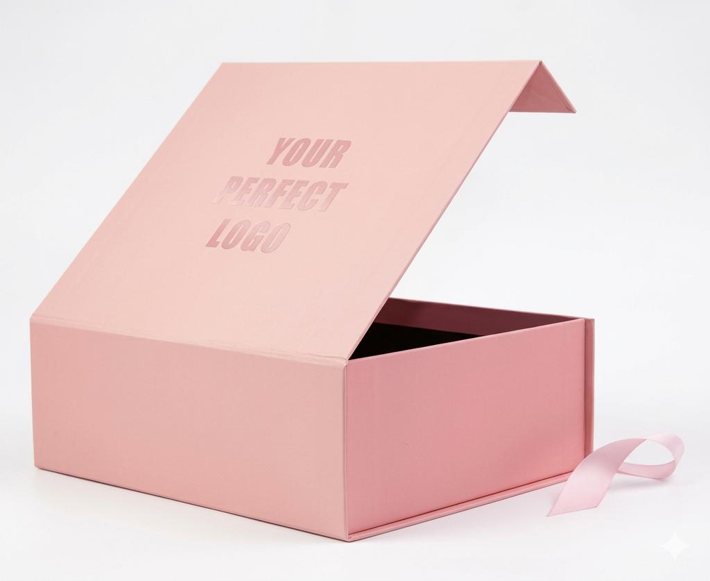 Eco-Friendly Pink Magnetic Handle Folding Box with Soft Ribbon for Stylish Candle Packaging