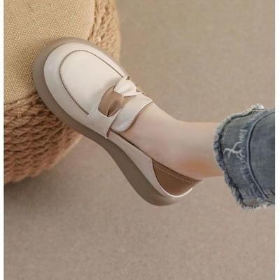 Повседневная маленькая кожаная обувь для беременных женщин, женская весна 2025, новая универсальная обувь Doudou на мягкой подошве, на плоской подошве