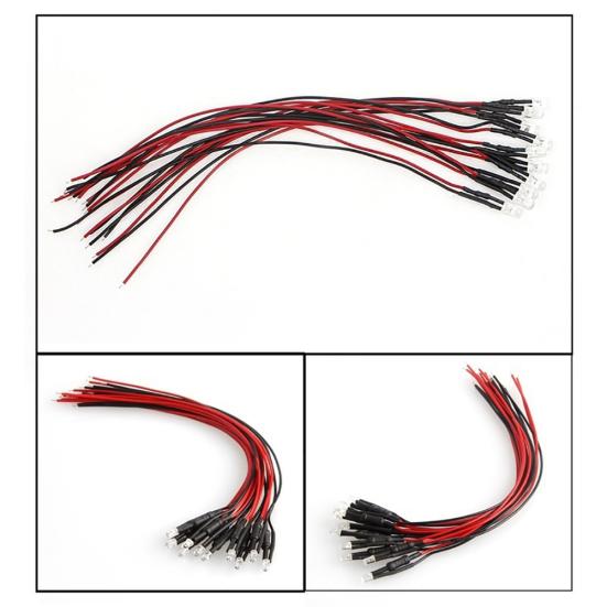 10 шт. 20 см 3 мм/5 мм Кабель Лампочка Предварительно подключенная Светодиодная лампа DC Светоизлучающий диод Свет