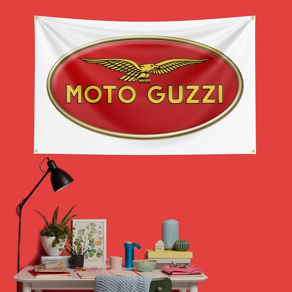 Motoguzzi Motorcycle Flag 3x5 Ft 90x150cm Polyester Decorative Banner Tapestry For Motorcycle Fans Garage Bedroom Wall Decorati