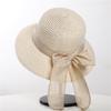 Модная летняя солнцезащитная женская пляжная шляпа, льняная шляпа с лентой, солнцезащитная соломенная шляпа для рыбалки