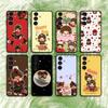 Милый чехол для телефона Monchhichis для Samsung S25,24,21,22,23,S30,Ultra,S20,Plus,Fe,Lite,Note,S10,S9, Черный Мягкий чехол
