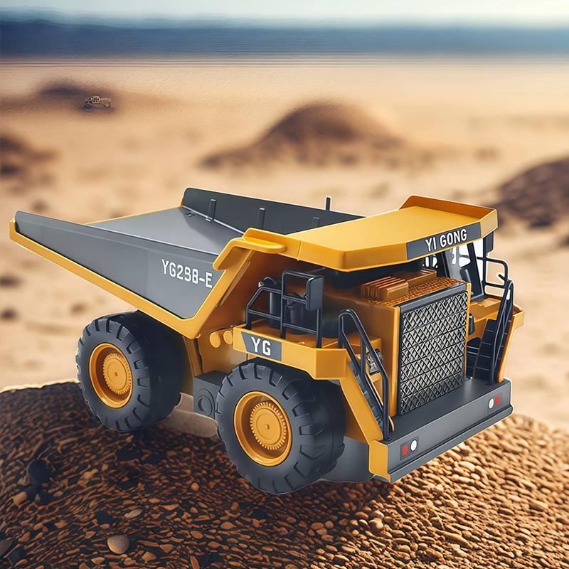 Kids Remote Control Car Toys Excavator Dump Truck Bulldozer With Lights Electric RC Vehicle Gift for Boys and Girls Outdoor Play