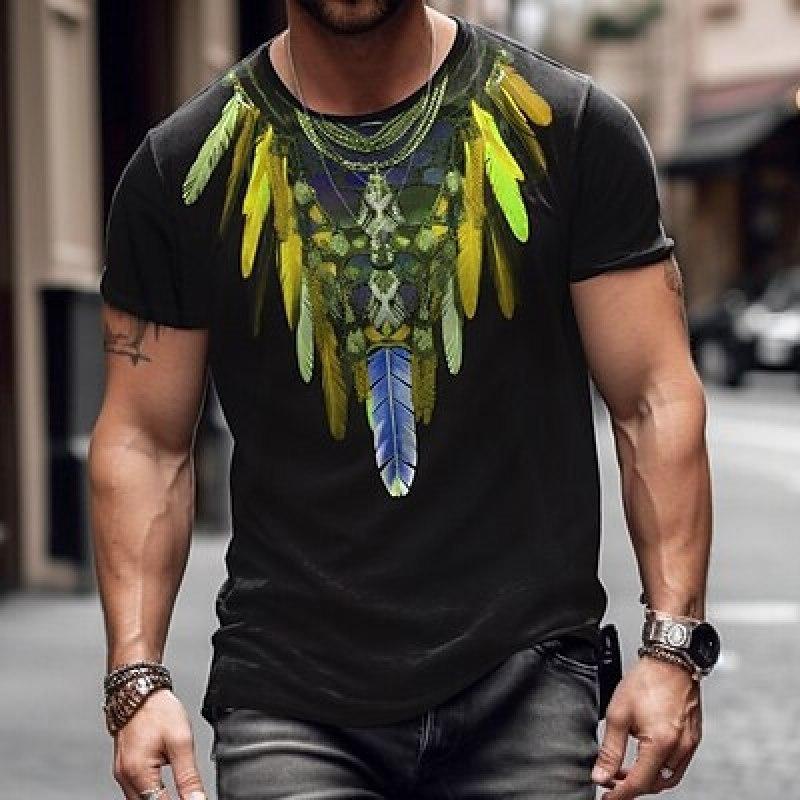 Муж. Футболка Футболка Графика Животное Собака V-образный вырез Одежда Одежда 3D-принт Повседневные Виды спорта С короткими рукавами С принтом Модельер На каждый день