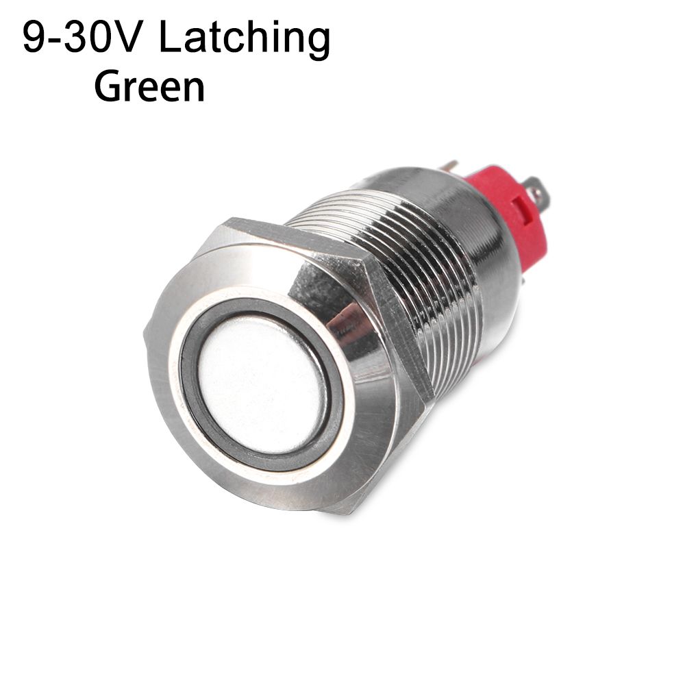 Waterproof Push 3V 5V 9V 12V 24V 110V 220V LED 12mm Metal Button Switch Momentary/Latching