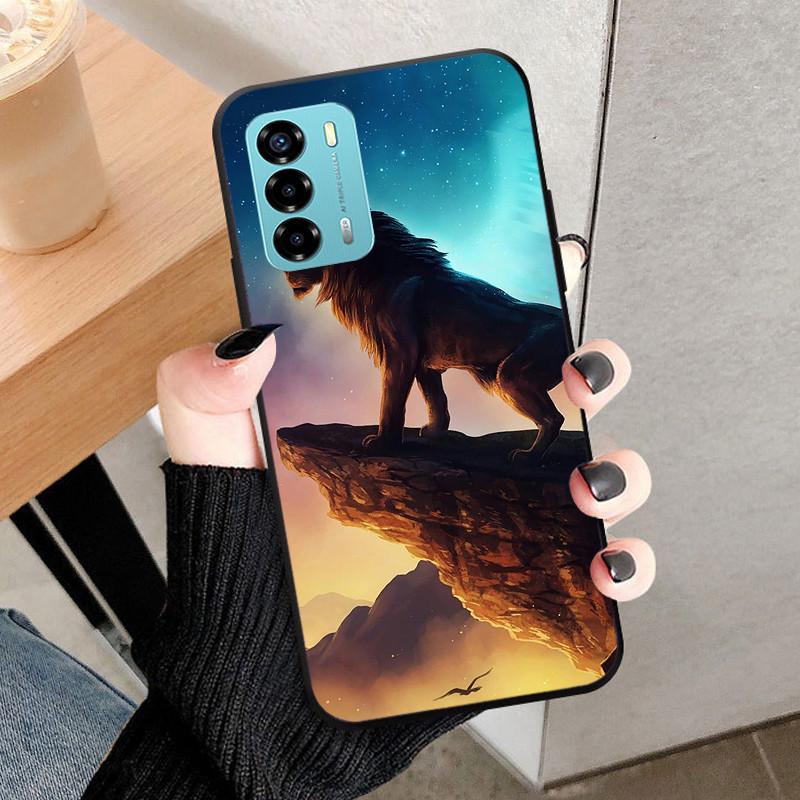 Чехол для ZTE Blade V40 Vita 8045 6.75" Животный Мультяшный Мягкий Силикон Funda для ZTE Blade V40 Vita Чехол для Телефона V40Vita Черный Coque