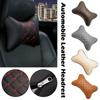 Car Neck Pillows Both Side Pu Leather 1pcs Pack Headrest For Head Pain Relief Filled Fiber Universal Car Headrest Pillow