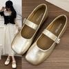 2025 весна и осень новые французские туфли Мэри Джейн женские корейские версии квадратная головка одна педаль неглубокое горло плоская подошва женские туфли Doudou