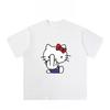 American Hello Kitty Fun Print 2025 Women's Cartoon Peripheral Top Trend Plus Loose Casual Short-sleeved T-shirt#Color(1)