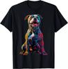 Dog Tattoos Pitbull Tattooed Colorful Funny T Shirt