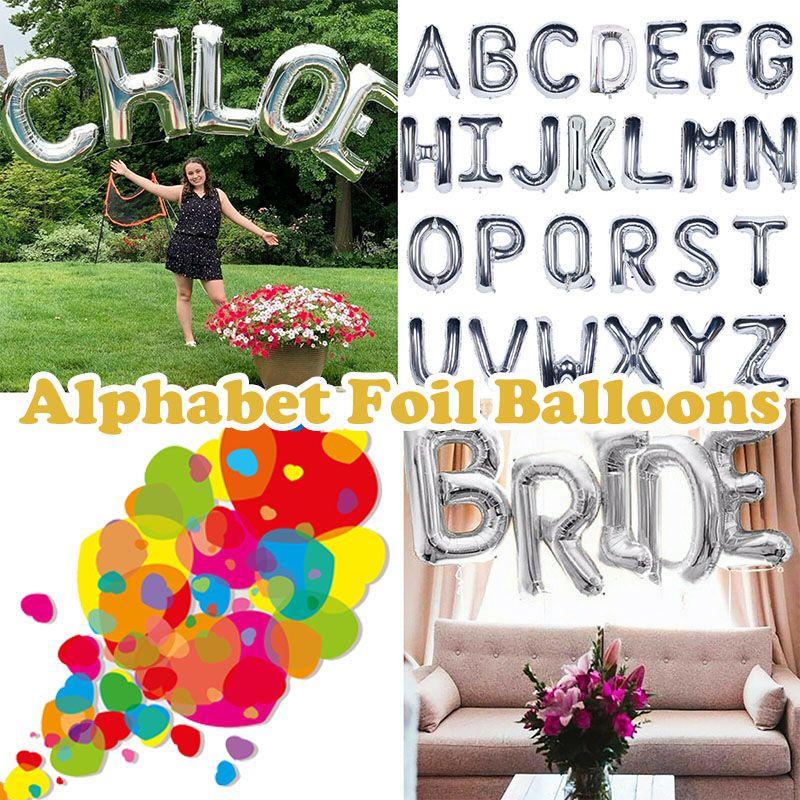 Шары Буквы Большие 40 Дюймов Серебряные Гелиевые Воздушные Фольгированные День Рождения Свадьба Вечеринка