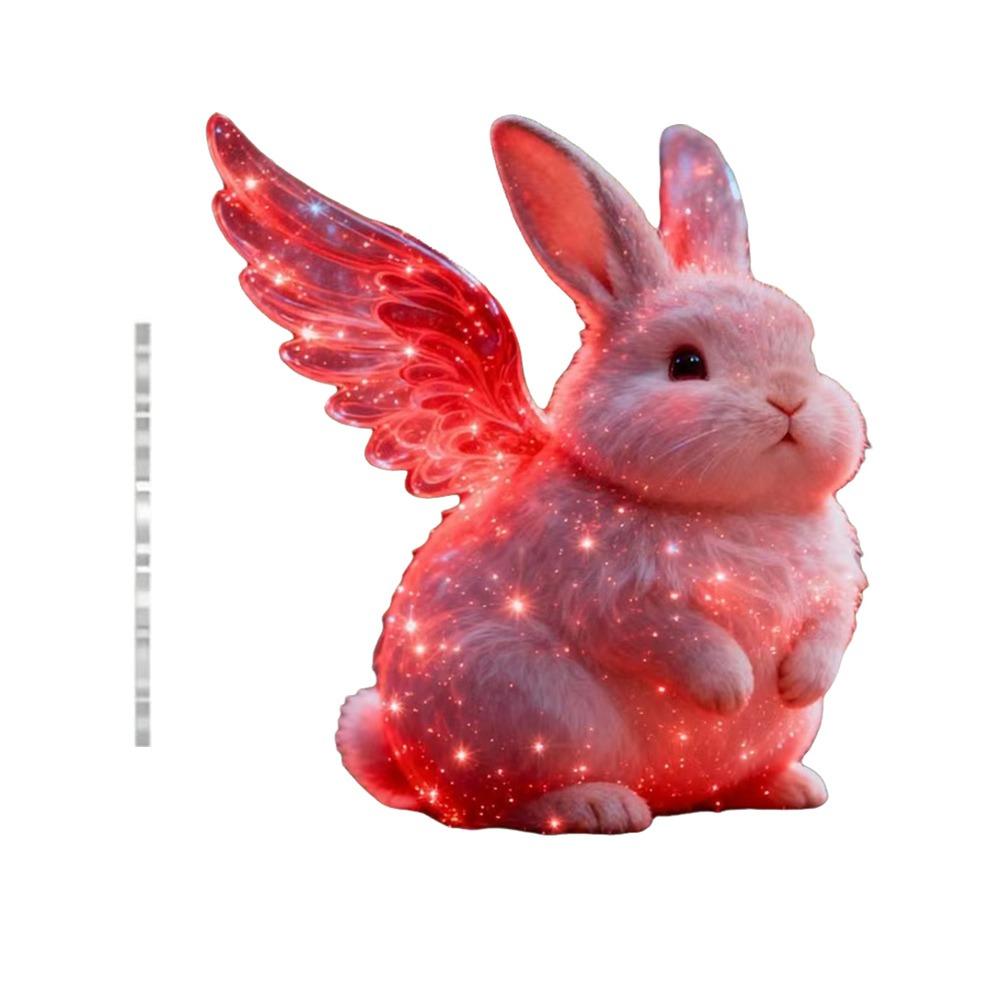 New 2D Flat Christmas Hanging Pendant Ballerina Simulation Angel Hanging Decor Acrylic Shining Rabbit Keychain Navidad Decor