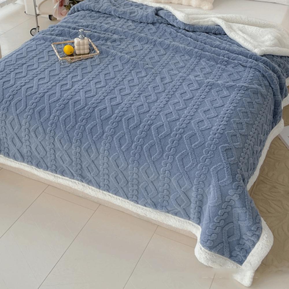 Однотонное коралловое флисовое одеяло, утолщенное одеяло для сна в офисе, ромбовидное фланелевое одеяло для путешествий