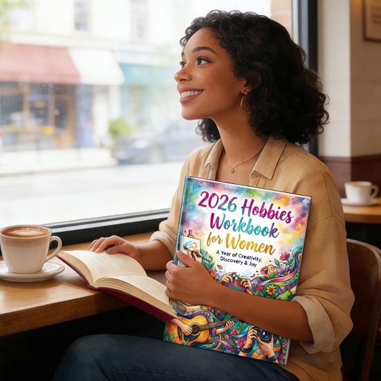 Рабочая тетрадь «Хобби и благополучие» на 2026 год для женщин, 12-месячный журнал с руководством, мотивационный подарок для саморазвития и постановки целей