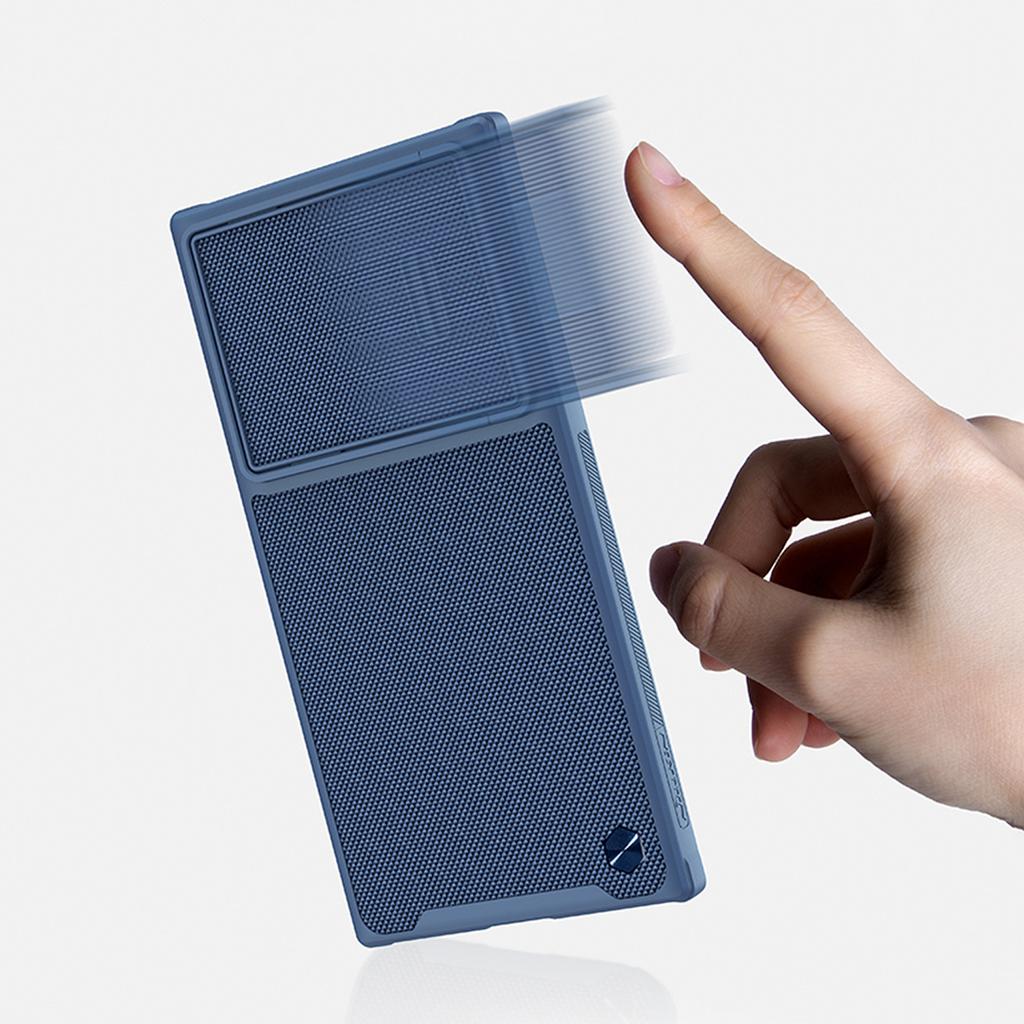 Чехол Nillkin Rugged Textured S для Samsung Galaxy S22 Ultra с защитой камеры - синий