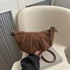 Нишевая ретро сумка подмышку женская матовая текстура сумка через плечо мессенджер сращивание сумка-рог