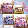 KPop Demon Hunters Duvet Cover Set Cartoon Rumi Mira Zoey Bedding Set Pillowcase Twin Full Queen King Size