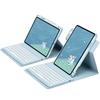 "Вращающийся акриловый чехол для iPad 10-го поколения со слотом для стилуса, 10,2-дюймовая магнитная Bluetooth-клавиатура и кожаная обложка"