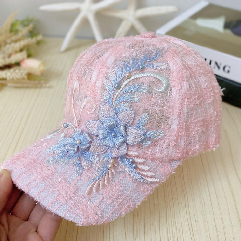 Summer Lace Baseball Cap Embroidered Flowers Sunscreen Hat New Rebound Cap For Women Girls