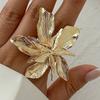Adjustable Metal Flower Ring Double Layered Irregular Geometric Petal Ring  Trendy