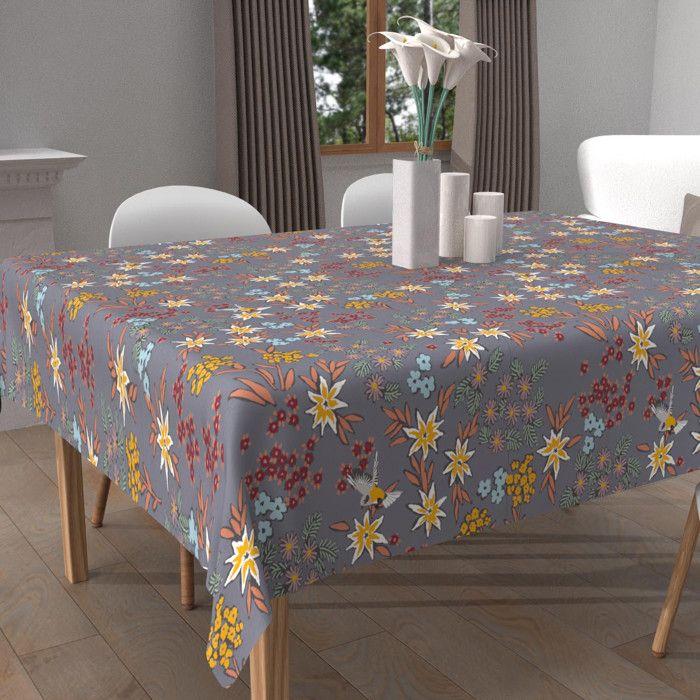 ARTEMIS 180x180 Cm Square Stain-resistant Printed Tablecloth, by Soleil d'Ocre