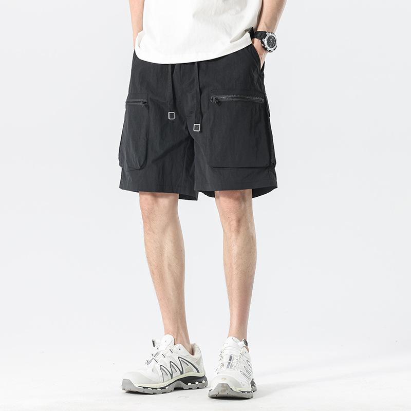 Men's Trendy Summer Loose Straight Cargo Shorts - Nylon Ice Silk, Mid-Length, Casual Fit
