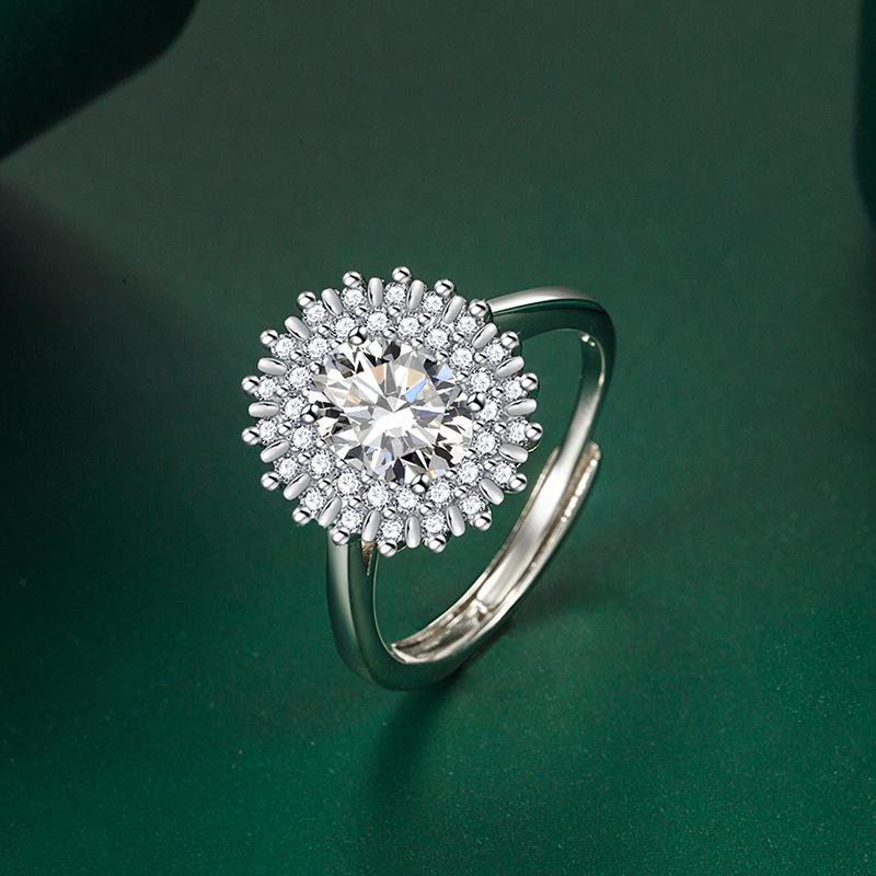 BELLA BOX Opening Resizable Rings For Women Zircon Engagement Party Fine Jewelry Gift