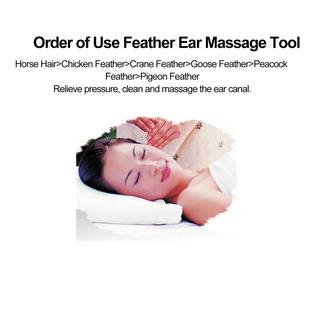 Набор для массажа ушей, набор для чистки ушной серы, гусиное перо, нержавеющая сталь, средство для удаления воска для ушей, светящийся ухо