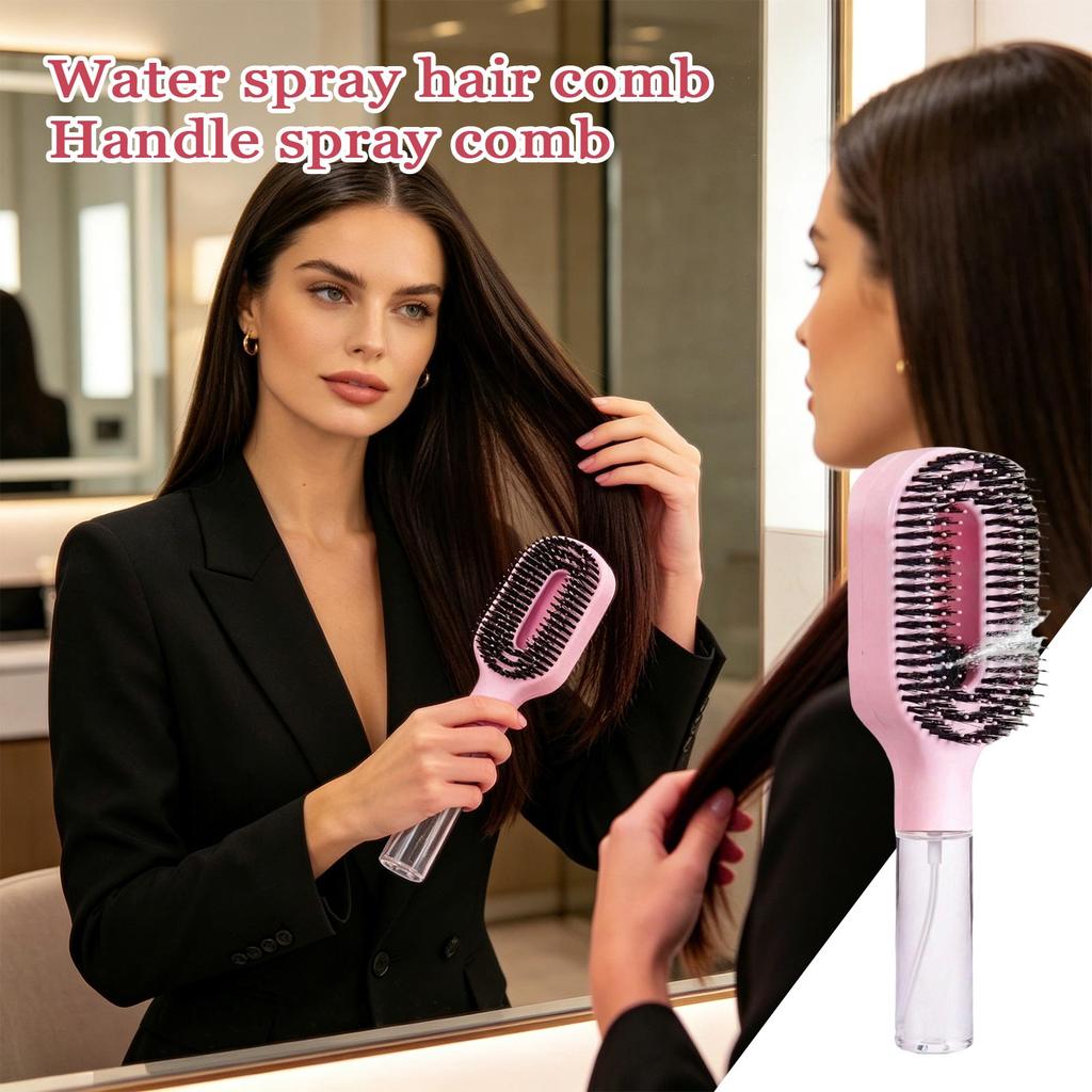 Water-Spray Hairbrush With Handle, One- Spray, -Frizz Hairbrush