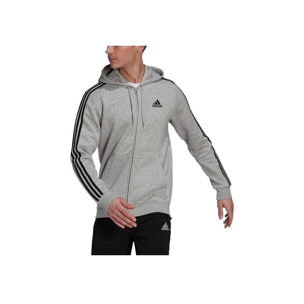 adidas Мужская куртка с капюшоном и длинным рукавом, накидка с логотипом, серая HB0041