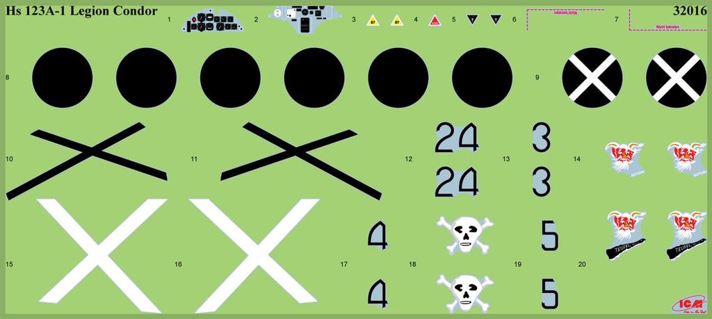 ICM Henschel Легион Кондор Пластиковая Модель 32016 1/32 Hs123A-1 (Самолет)