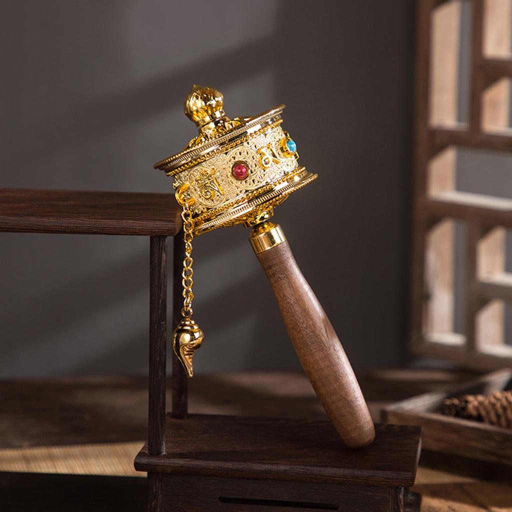 Тибетский молитвенный барабан Ручной молитвенный барабан Тибетский буддизм Шестисловные мантры Ручной буддийский молитвенный барабан