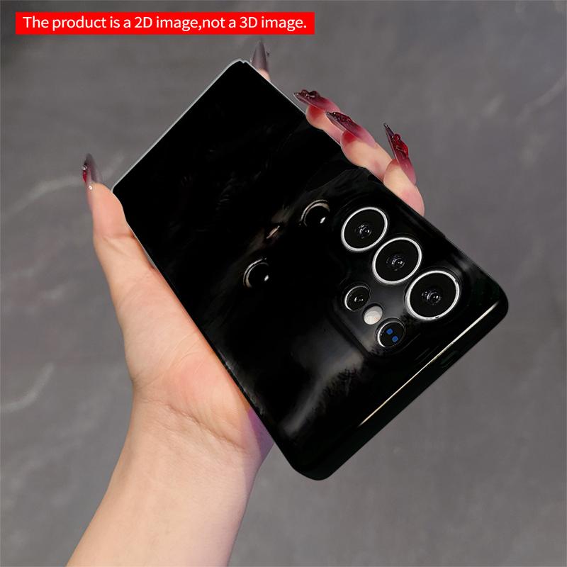2DFlat Samsung phone case Black Cat Glowing Eyes Phone Case Applicable to Galaxy S23 S24 S25ULTRA S26 A12 A14 A15 A16 A54 A55