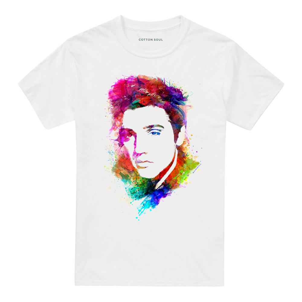 Elvis Presley Unisex Adult King Watercolour T-Shirt