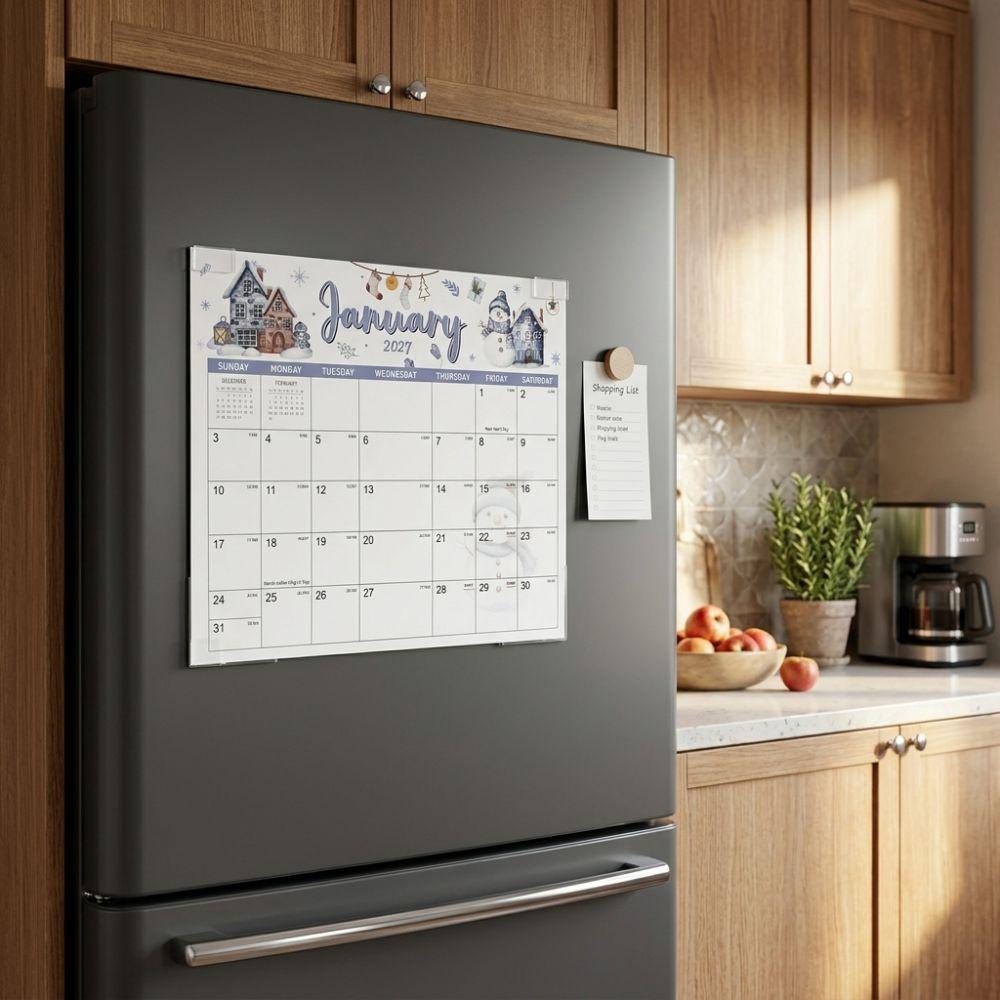 Tear Off Pages 2027 Magnetic Fridge Calendar 18 Monthly Magnetic Notepad Calendar School