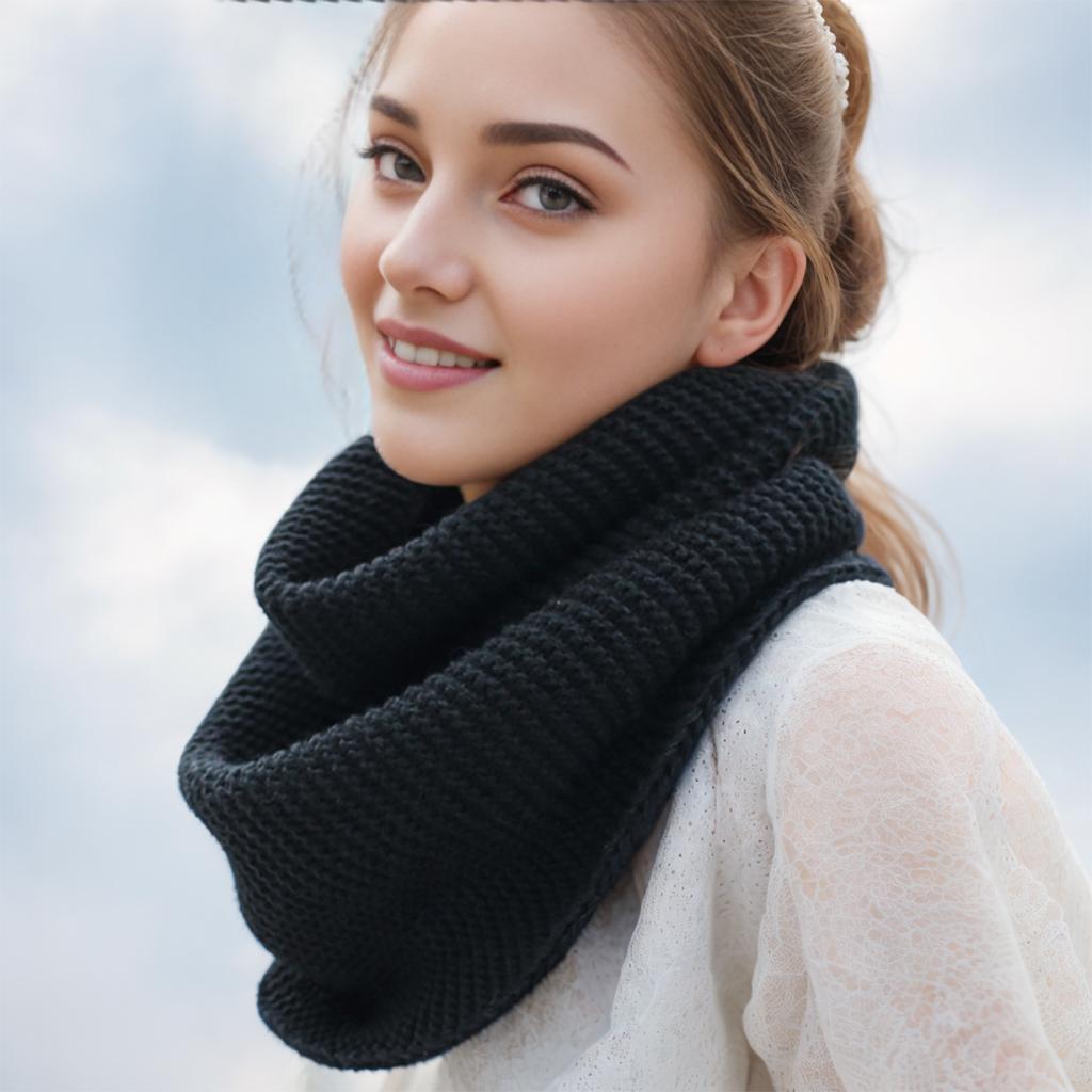 New Winter Scarf Women Infinity Knitted Scarf Circle Neck Scarf Shawl Women Super Chunky Loop Snood Unsex Solid Crochet