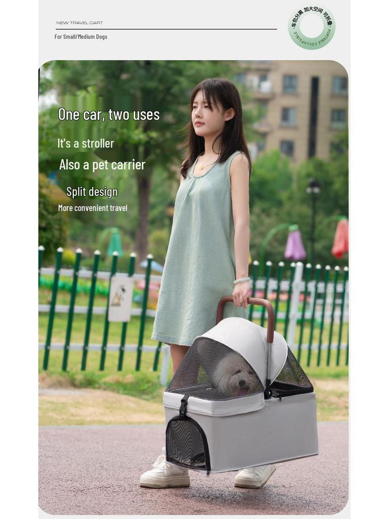 Compact Foldable Pet Stroller for Dogs and Cats