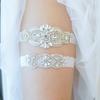 SLBRIDAL Сексуальная кружевная цветочная хрустальная стразы жемчуг свадебный подвязка для чулок свадебное бедро нога подвязка кольцо для женщин/девушек/невест
