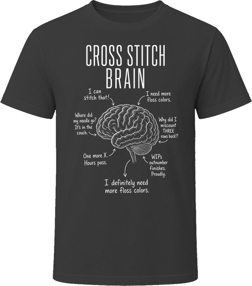 Cross Stitch Brain Funny Cross Stitcher T Shirt