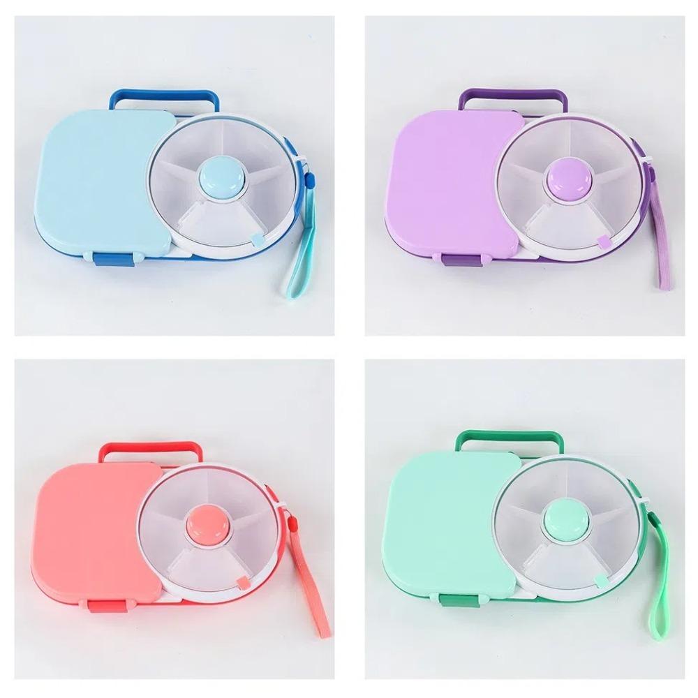 With 5 Compartments Rotating Lunch Boxes Moisture-Proof Rotating Snack Container Snack Spinner