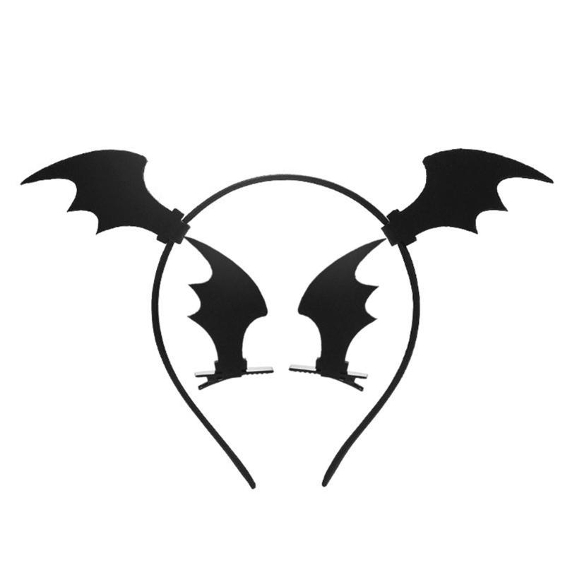 Хэллоуин Повязка на голову в форме крыльев летучей мыши Готика Детская Женская Заколка Готическая Заколка для волос для вечеринок в домах с привидениями для украшения головы