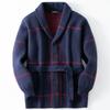 Casual Mid-Long Cardigan Sweaters for Men Vintage Shawl Collar Long Sleeve Knit Button Down Cardigans Men's Fall Winter Chunky Sweater Knitted Outwear