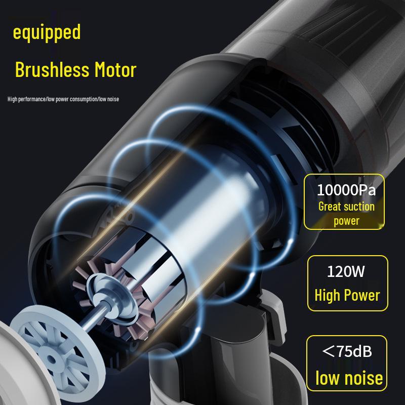 Compact Dual-Use Wireless Car Vacuum Cleaner with Super Suction and Blowing Function for Home and Car