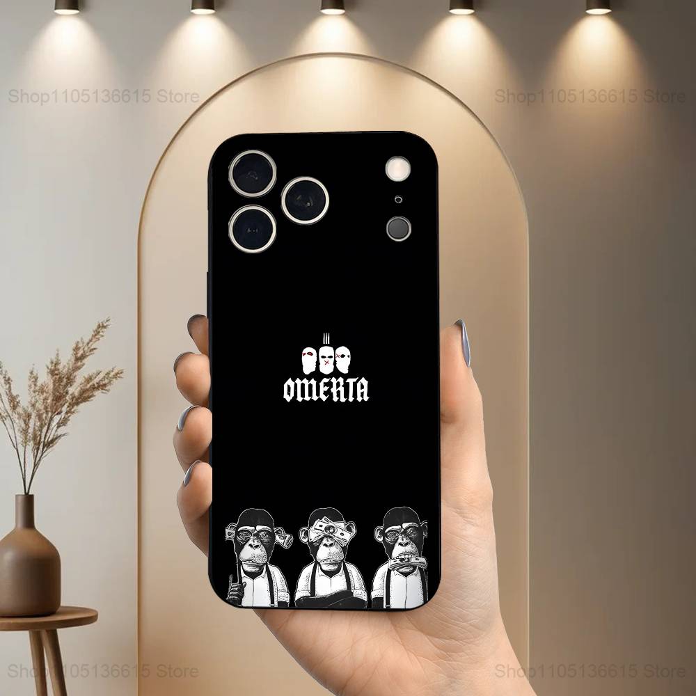 Singer 47 O-Omerta M-Maes Phone Case For iPhone 17,16,15,14,13,12,11 Plus,Pro Max,XS,X,XR,SE,Mini,8,7,Soft Silicone Black Cover