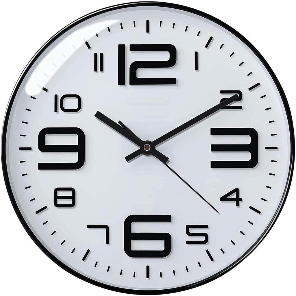 Wall Clock 12" Silent Quartz Decorative Latest Wall Clock Non-Ticking Classic Clock Battery Operated Round Easy To Read For Room/Hom